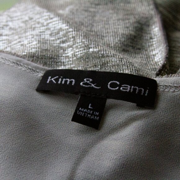 KIM & CAMI Open Cascade Shimmer Cardigan Jacket - Large - Picture 5 of 5